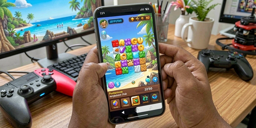 Tampilan gameplay menarik dari JOYPUTAR saat menyelesaikan puzzle.