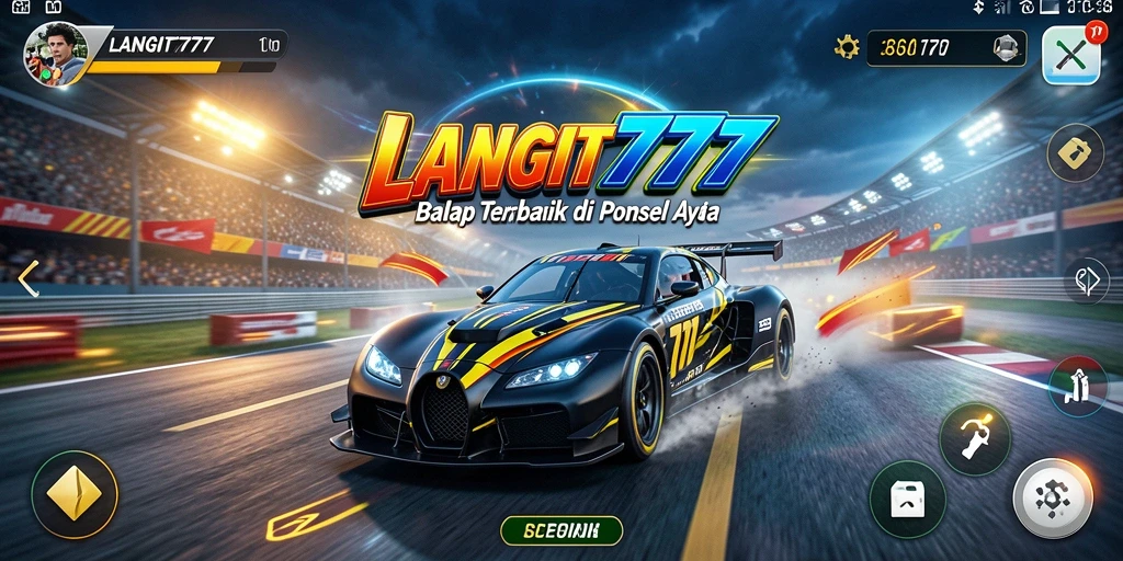 Tangkapan layar yang menampilkan aksi balapan seru di LANGIT777.