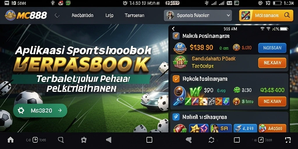 Screenshot gameplay MC888 menampilkan tampilan taruhan olahraga yang interaktif.
