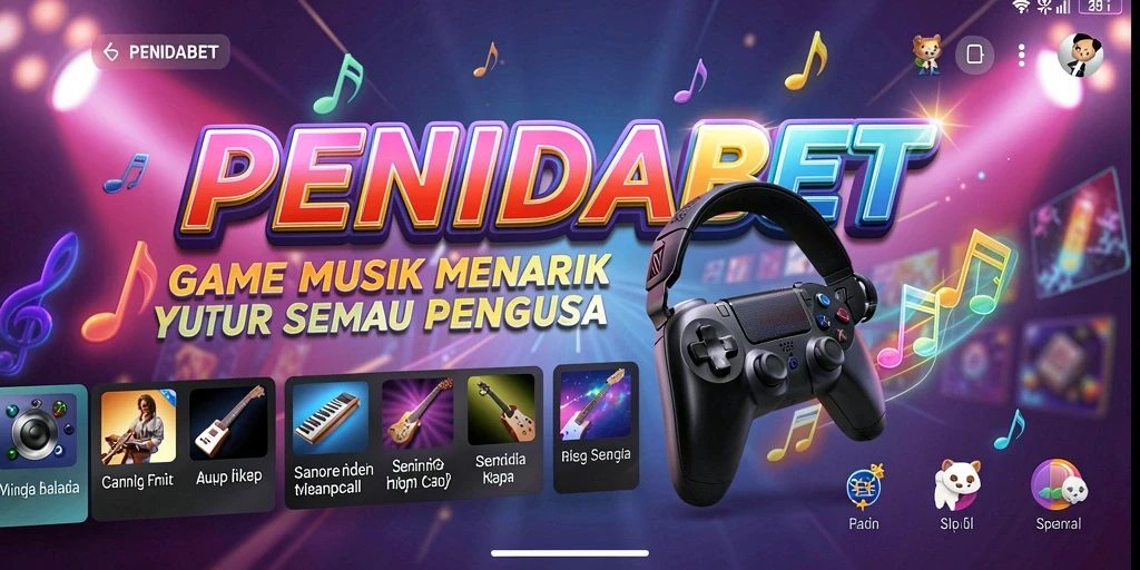 Tampilan gameplay PENIDABET yang menarik dengan berbagai pilihan lagu musik.