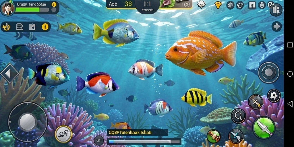 Tampilan gameplay menarik dari QQRP dalam aksi Tembak Ikan.
