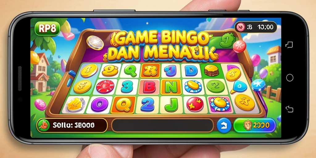 Gameplay seru RP8 dengan desain kartu Bingo yang menarik.