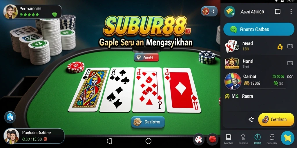 Gameplay seru Gaple di SUBUR88 yang penuh tantangan.